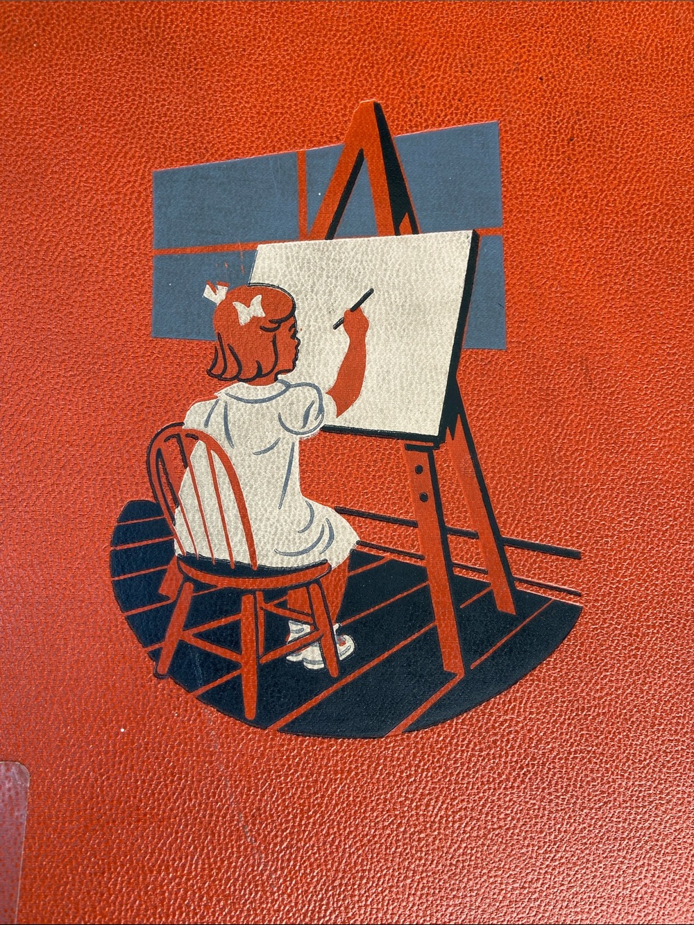 Vintage 1950s 50s Art book Childcraft Art for Children volume 10 1954 red girl